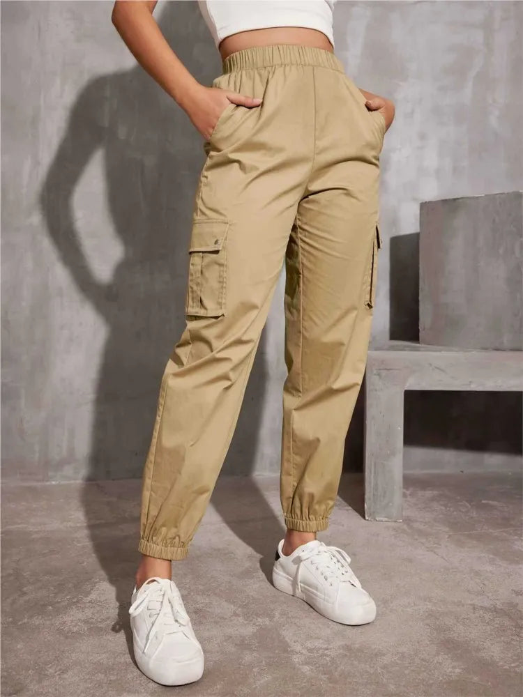 Lässige Y2K-Cargohose – High Waist, Wide Leg & Utility Style